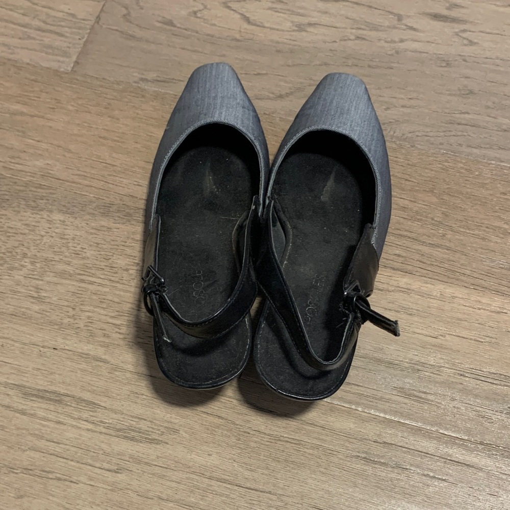 AEROSOLES Charcoal Gray Slingback Kitten Heels Size 8 - Picture 4 of 8